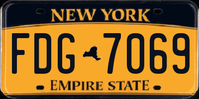 NY license plate FDG7069