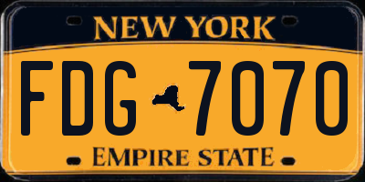 NY license plate FDG7070