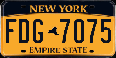 NY license plate FDG7075
