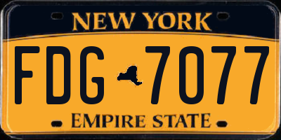 NY license plate FDG7077