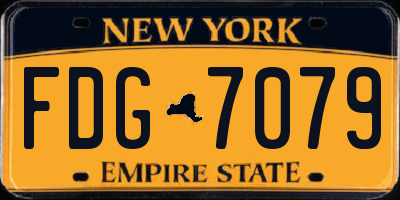 NY license plate FDG7079