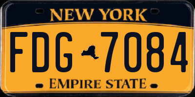 NY license plate FDG7084