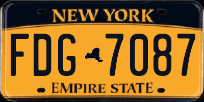 NY license plate FDG7087