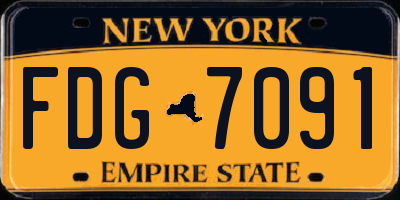 NY license plate FDG7091