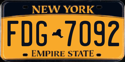 NY license plate FDG7092