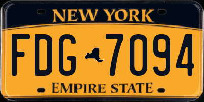 NY license plate FDG7094