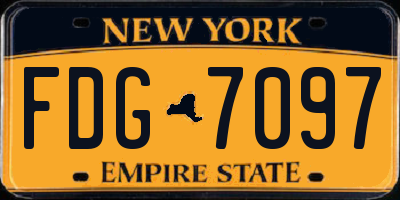 NY license plate FDG7097