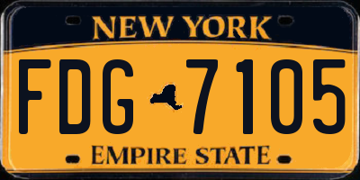 NY license plate FDG7105