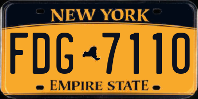 NY license plate FDG7110