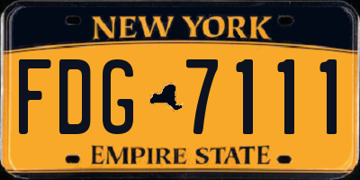 NY license plate FDG7111