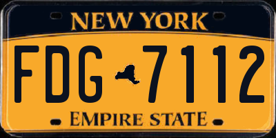 NY license plate FDG7112