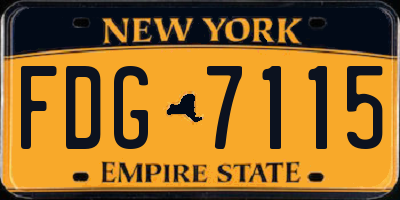 NY license plate FDG7115
