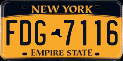 NY license plate FDG7116
