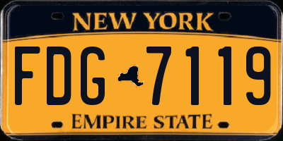 NY license plate FDG7119