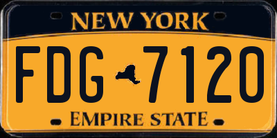 NY license plate FDG7120