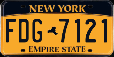 NY license plate FDG7121