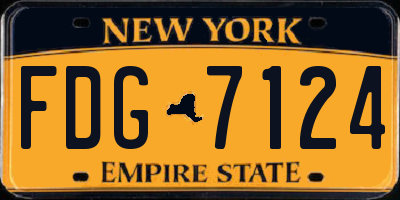 NY license plate FDG7124