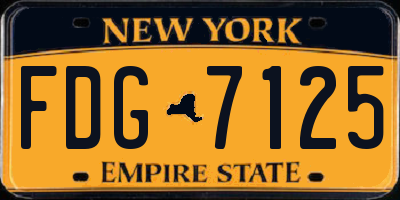 NY license plate FDG7125