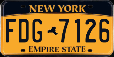 NY license plate FDG7126