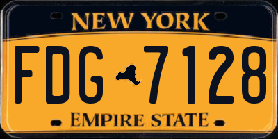 NY license plate FDG7128