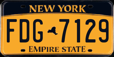 NY license plate FDG7129
