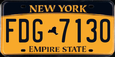 NY license plate FDG7130