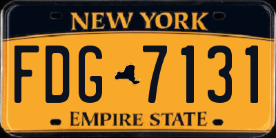 NY license plate FDG7131