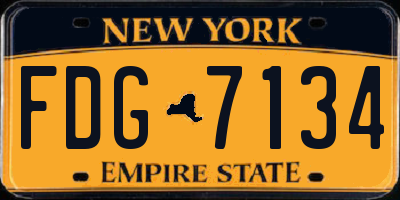 NY license plate FDG7134