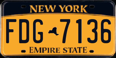 NY license plate FDG7136