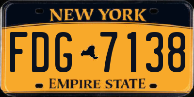 NY license plate FDG7138