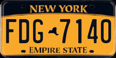 NY license plate FDG7140