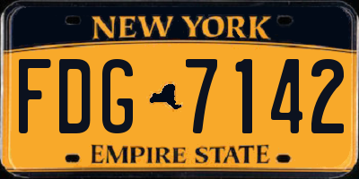 NY license plate FDG7142