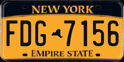 NY license plate FDG7156
