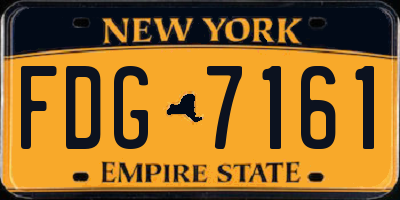 NY license plate FDG7161