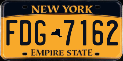 NY license plate FDG7162