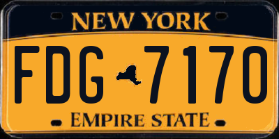NY license plate FDG7170