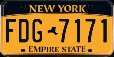 NY license plate FDG7171