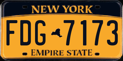 NY license plate FDG7173