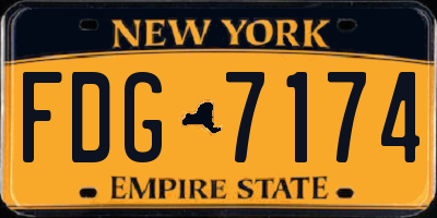 NY license plate FDG7174
