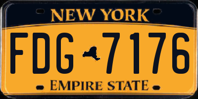 NY license plate FDG7176