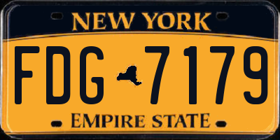 NY license plate FDG7179