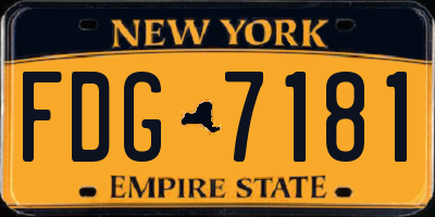 NY license plate FDG7181