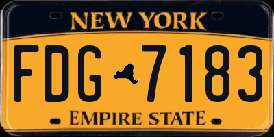 NY license plate FDG7183