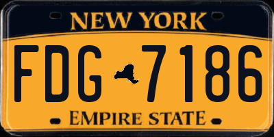 NY license plate FDG7186