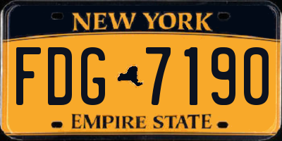 NY license plate FDG7190