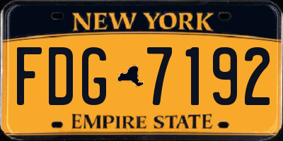 NY license plate FDG7192