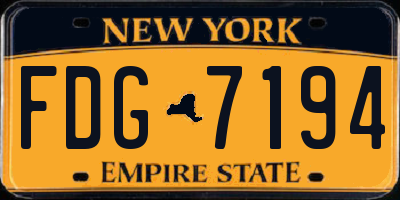 NY license plate FDG7194