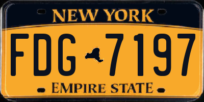 NY license plate FDG7197