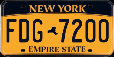 NY license plate FDG7200