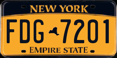 NY license plate FDG7201